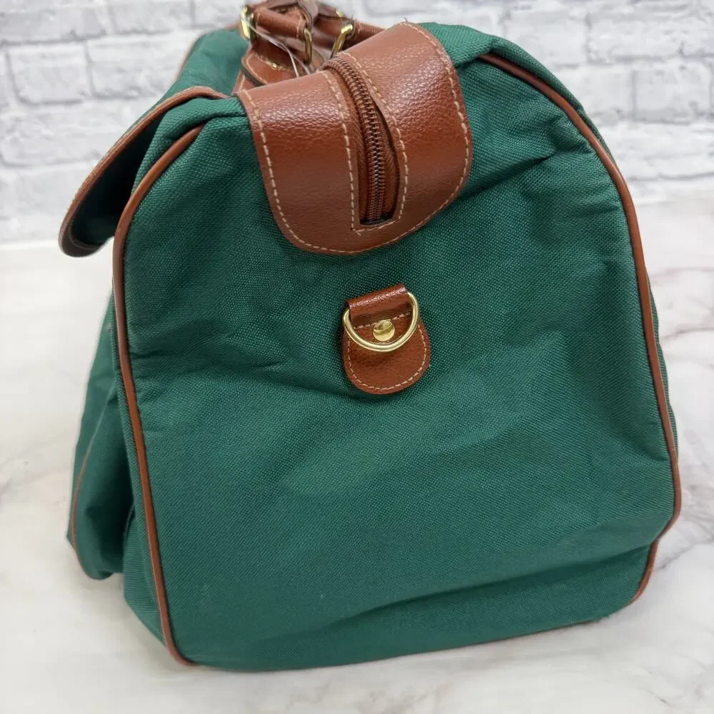 Polo Ralph Lauren Dark Green Canvas Duffle Weekender Bag with Logo